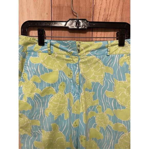 Lilly Pulitzer size 4 blue green turtle pants vintage - Picture 3 of 6